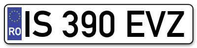 Placuta inmatriculare numar auto  IS-390-EVZ, IS 390 EVZ, IS390EVZ