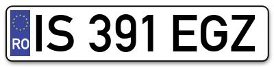 Placuta inmatriculare numar auto  IS-391-EGZ, IS 391 EGZ, IS391EGZ