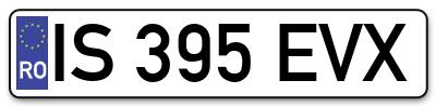 Placuta inmatriculare numar auto  IS-395-EVX, IS 395 EVX, IS395EVX