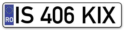 Placuta inmatriculare numar auto  IS-406-KIX, IS 406 KIX, IS406KIX
