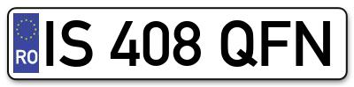 Placuta inmatriculare numar auto  IS-408-QFN, IS 408 QFN, IS408QFN