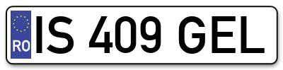 Placuta inmatriculare numar auto  IS-409-GEL, IS 409 GEL, IS409GEL