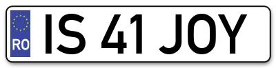 Placuta inmatriculare numar auto  IS-41-JOY, IS 41 JOY, IS41JOY