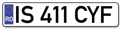 Placuta inmatriculare numar auto  IS-411-CYF, IS 411 CYF, IS411CYF