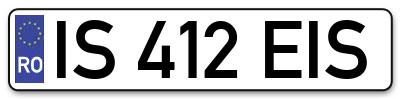 Placuta inmatriculare numar auto  IS-412-EIS, IS 412 EIS, IS412EIS
