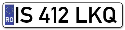 Placuta inmatriculare numar auto  IS-412-LKQ, IS 412 LKQ, IS412LKQ