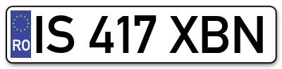 Placuta inmatriculare numar auto  IS-417-XBN, IS 417 XBN, IS417XBN