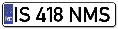 Placuta inmatriculare numar auto  IS-418-NMS, IS 418 NMS, IS418NMS