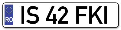 Placuta inmatriculare numar auto  IS-42-FKI, IS 42 FKI, IS42FKI
