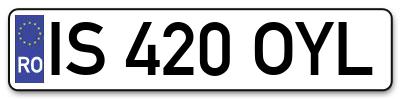Placuta inmatriculare numar auto  IS-420-OYL, IS 420 OYL, IS420OYL