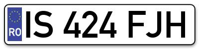 Placuta inmatriculare numar auto  IS-424-FJH, IS 424 FJH, IS424FJH