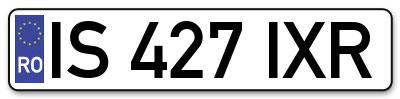 Placuta inmatriculare numar auto  IS-427-IXR, IS 427 IXR, IS427IXR