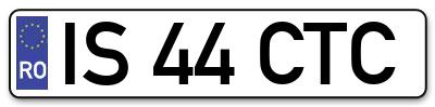 Placuta inmatriculare numar auto  IS-44-CTC, IS 44 CTC, IS44CTC
