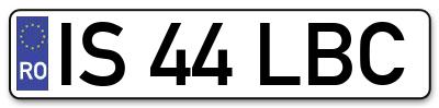 Placuta inmatriculare numar auto  IS-44-LBC, IS 44 LBC, IS44LBC