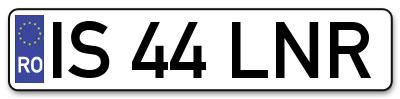 Placuta inmatriculare numar auto  IS-44-LNR, IS 44 LNR, IS44LNR