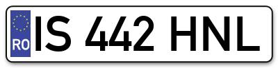 Placuta inmatriculare numar auto  IS-442-HNL, IS 442 HNL, IS442HNL