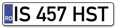 Placuta inmatriculare numar auto  IS-457-HST, IS 457 HST, IS457HST