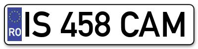 Placuta inmatriculare numar auto  IS-458-CAM, IS 458 CAM, IS458CAM