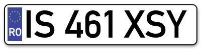 Placuta inmatriculare numar auto  IS-461-XSY, IS 461 XSY, IS461XSY