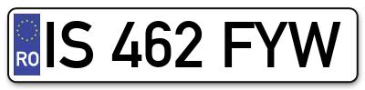 Placuta inmatriculare numar auto  IS-462-FYW, IS 462 FYW, IS462FYW