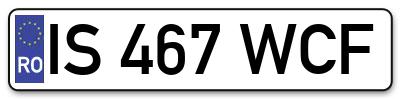 Placuta inmatriculare numar auto  IS-467-WCF, IS 467 WCF, IS467WCF