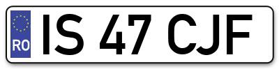 Placuta inmatriculare numar auto  IS-47-CJF, IS 47 CJF, IS47CJF