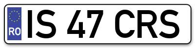 Placuta inmatriculare numar auto  IS-47-CRS, IS 47 CRS, IS47CRS
