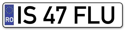 Placuta inmatriculare numar auto  IS-47-FLU, IS 47 FLU, IS47FLU