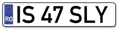 Placuta inmatriculare numar auto  IS-47-SLY, IS 47 SLY, IS47SLY