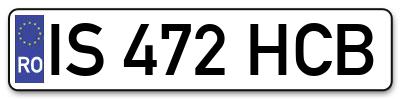 Placuta inmatriculare numar auto  IS-472-HCB, IS 472 HCB, IS472HCB