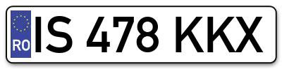 Placuta inmatriculare numar auto  IS-478-KKX, IS 478 KKX, IS478KKX