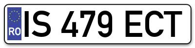 Placuta inmatriculare numar auto  IS-479-ECT, IS 479 ECT, IS479ECT