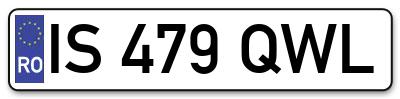 Placuta inmatriculare numar auto  IS-479-QWL, IS 479 QWL, IS479QWL