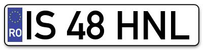 Placuta inmatriculare numar auto  IS-48-HNL, IS 48 HNL, IS48HNL