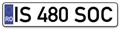 Placuta inmatriculare numar auto  IS-480-SOC, IS 480 SOC, IS480SOC