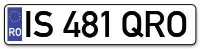 Placuta inmatriculare numar auto  IS-481-QRO, IS 481 QRO, IS481QRO