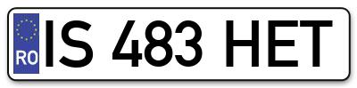 Placuta inmatriculare numar auto  IS-483-HET, IS 483 HET, IS483HET