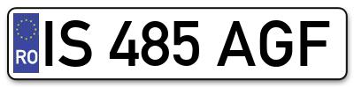 Placuta inmatriculare numar auto  IS-485-AGF, IS 485 AGF, IS485AGF