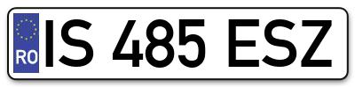 Placuta inmatriculare numar auto  IS-485-ESZ, IS 485 ESZ, IS485ESZ
