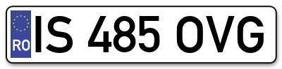 Placuta inmatriculare numar auto  IS-485-OVG, IS 485 OVG, IS485OVG