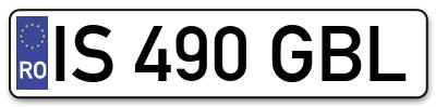 Placuta inmatriculare numar auto  IS-490-GBL, IS 490 GBL, IS490GBL