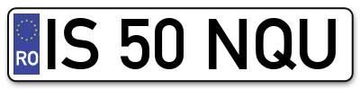 Placuta inmatriculare numar auto  IS-50-NQU, IS 50 NQU, IS50NQU