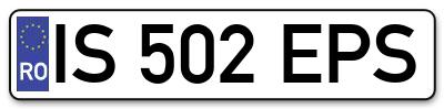 Placuta inmatriculare numar auto  IS-502-EPS, IS 502 EPS, IS502EPS