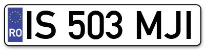 Placuta inmatriculare numar auto  IS-503-MJI, IS 503 MJI, IS503MJI