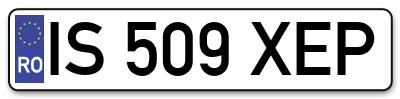 Placuta inmatriculare numar auto  IS-509-XEP, IS 509 XEP, IS509XEP