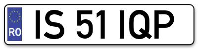 Placuta inmatriculare numar auto  IS-51-IQP, IS 51 IQP, IS51IQP