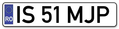 Placuta inmatriculare numar auto  IS-51-MJP, IS 51 MJP, IS51MJP