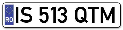 Placuta inmatriculare numar auto  IS-513-QTM, IS 513 QTM, IS513QTM