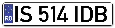 Placuta inmatriculare numar auto  IS-514-IDB, IS 514 IDB, IS514IDB