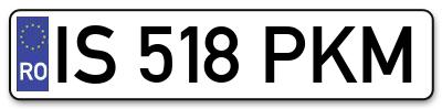 Placuta inmatriculare numar auto  IS-518-PKM, IS 518 PKM, IS518PKM